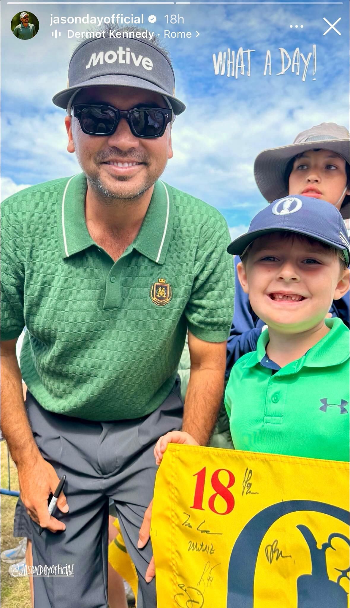 A screenshot of Jason Day's Instagram story - Image via Instagram@jasondayofficial